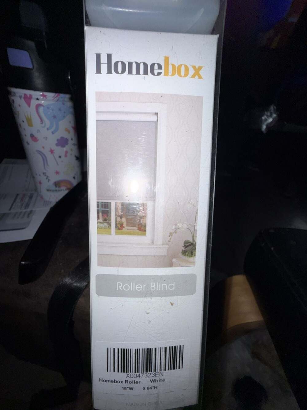 Homebox Roller Blind Size 19"W X 64"H White